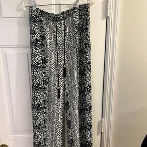 Chico's Zebra Print Pants in Black and White
